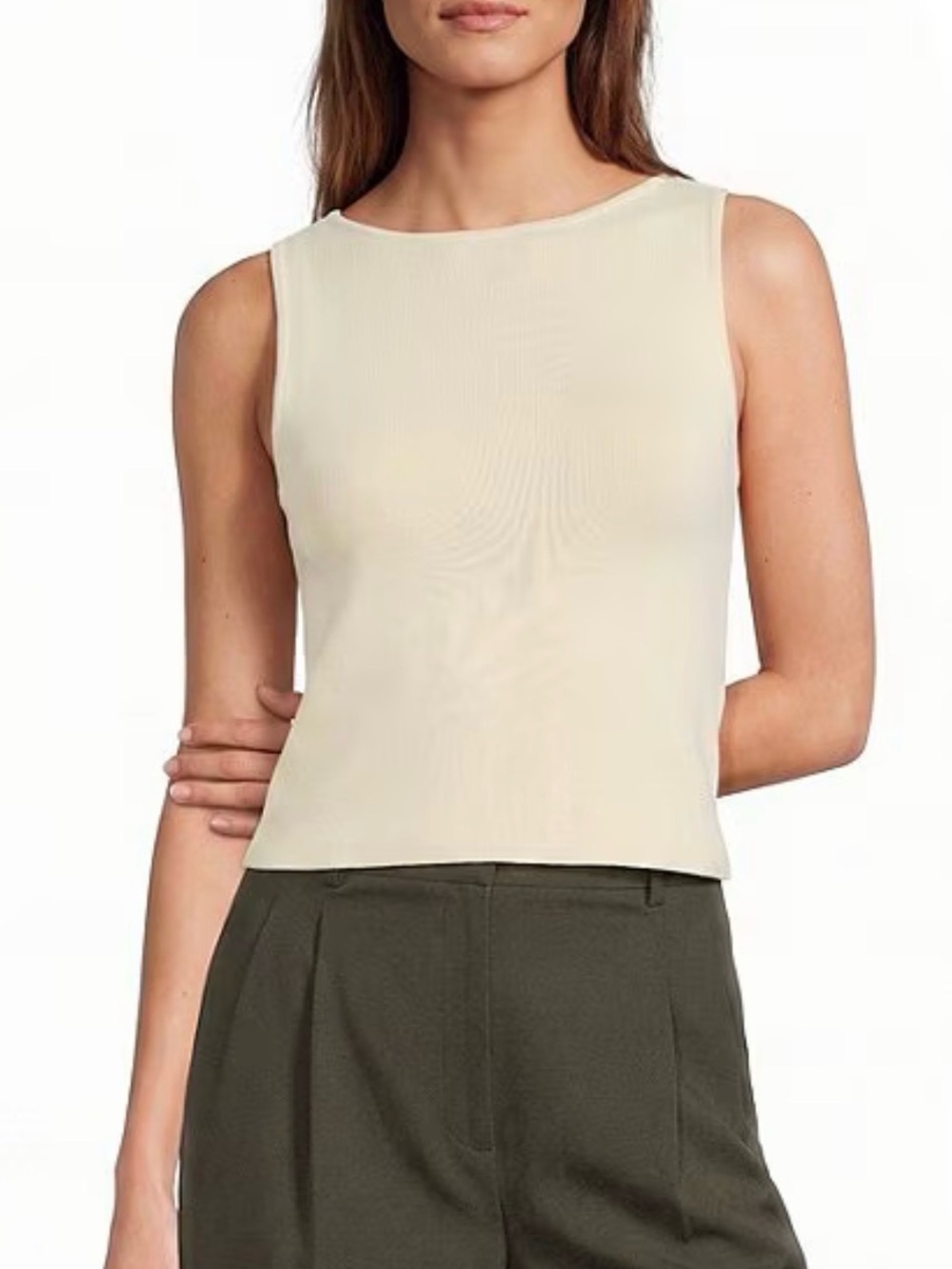 ANTONIO MELANI Sleeveless Cream Tank Top